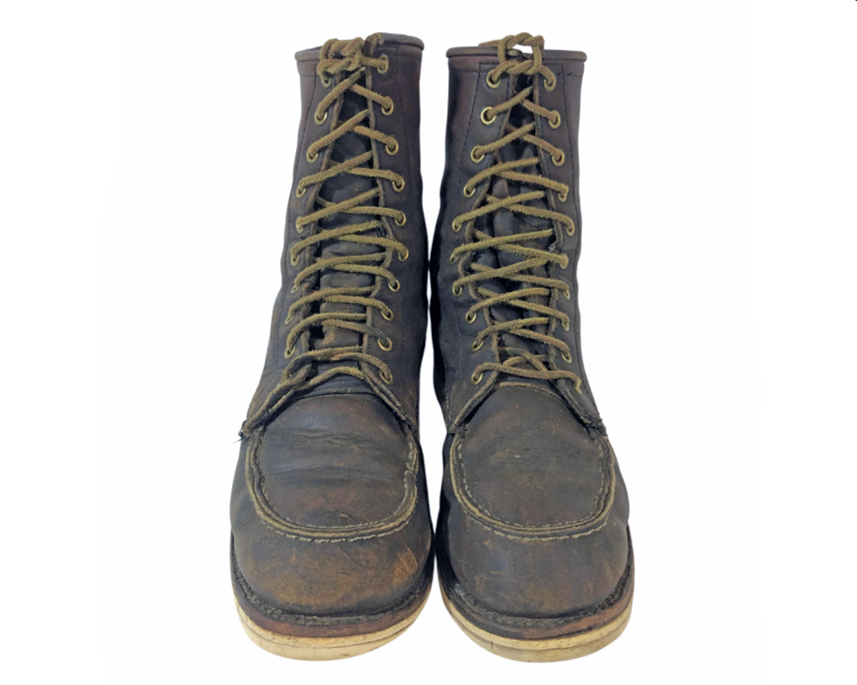 RED WING® 877 Heritage 8 Inch Classic Moc Toe Brown Leather - Etsy