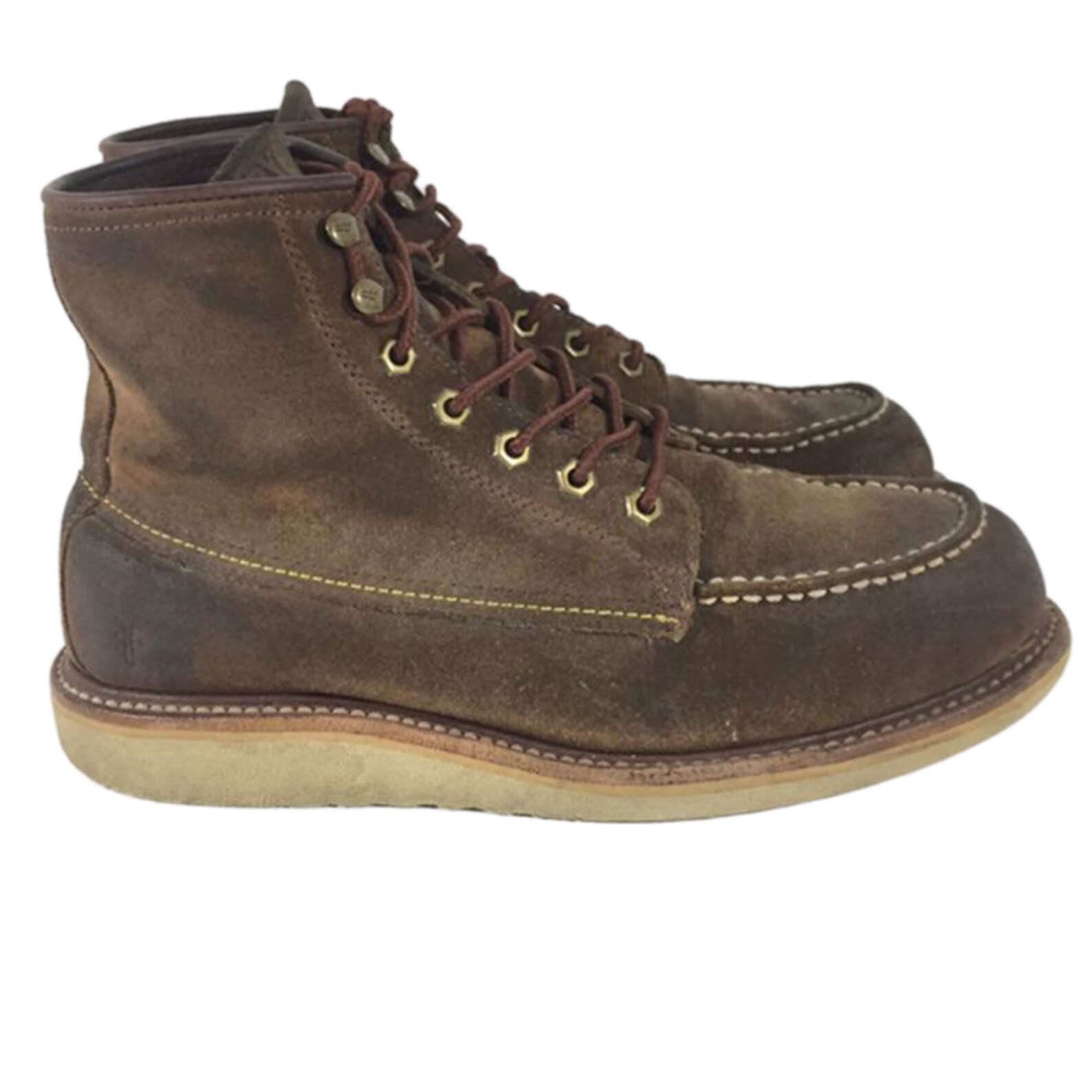 brown wedge lace up boots