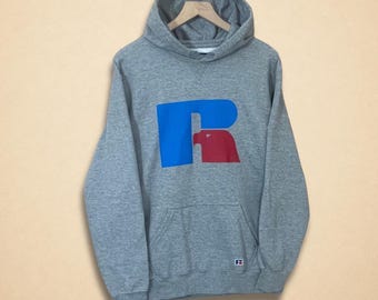 Vintage 1990s Russell Athletics Quarter Button Hoodie / 90s Hoodie