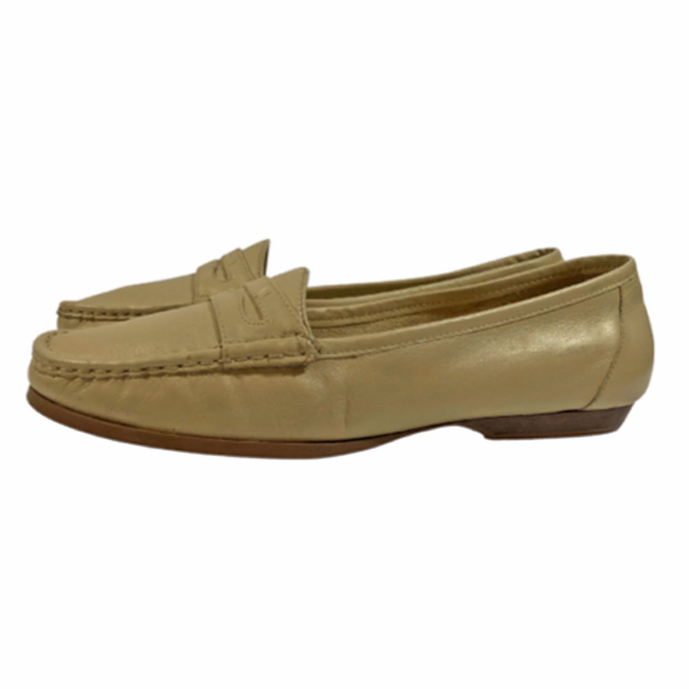 Chaussures Etienne Aigner E-Chalon Cuir Beige - Taille 7.5 US Femme Occasion