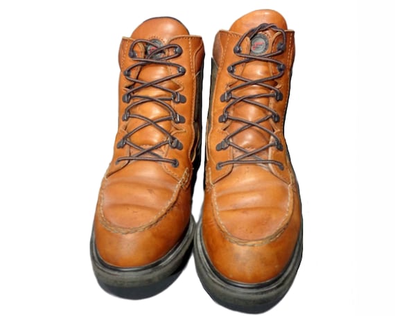 RED 203 BROWN Leather Work Boots Toe Men's Size