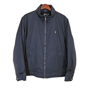 POLO RALPH LAUREN Black Hooded Windbreakers Fleece Jacket Size L