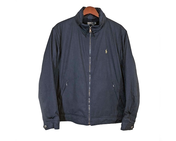 POLO RALPH LAUREN Black Hooded Windbreakers Fleece Jacket Size L Etsy UK