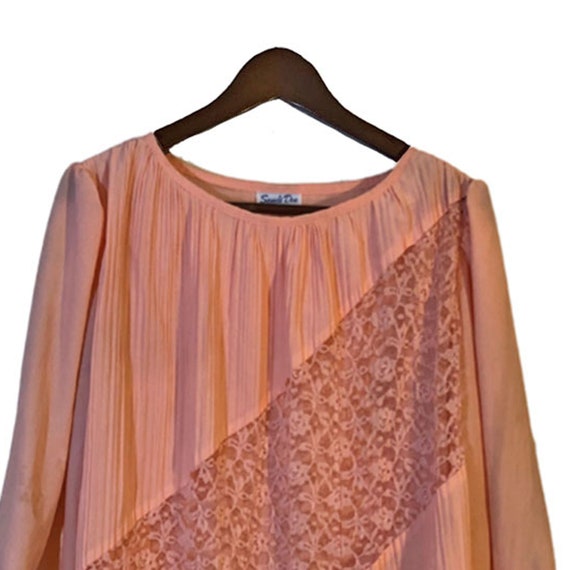 SANDI DEE  Pink Embroidered Polyester Vintage Mid… - image 2