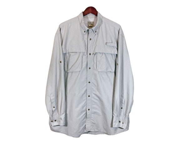 LL Bean Light Gray Fishing Shirt Men's Size XL (Tall) || Country Hunter Hiking