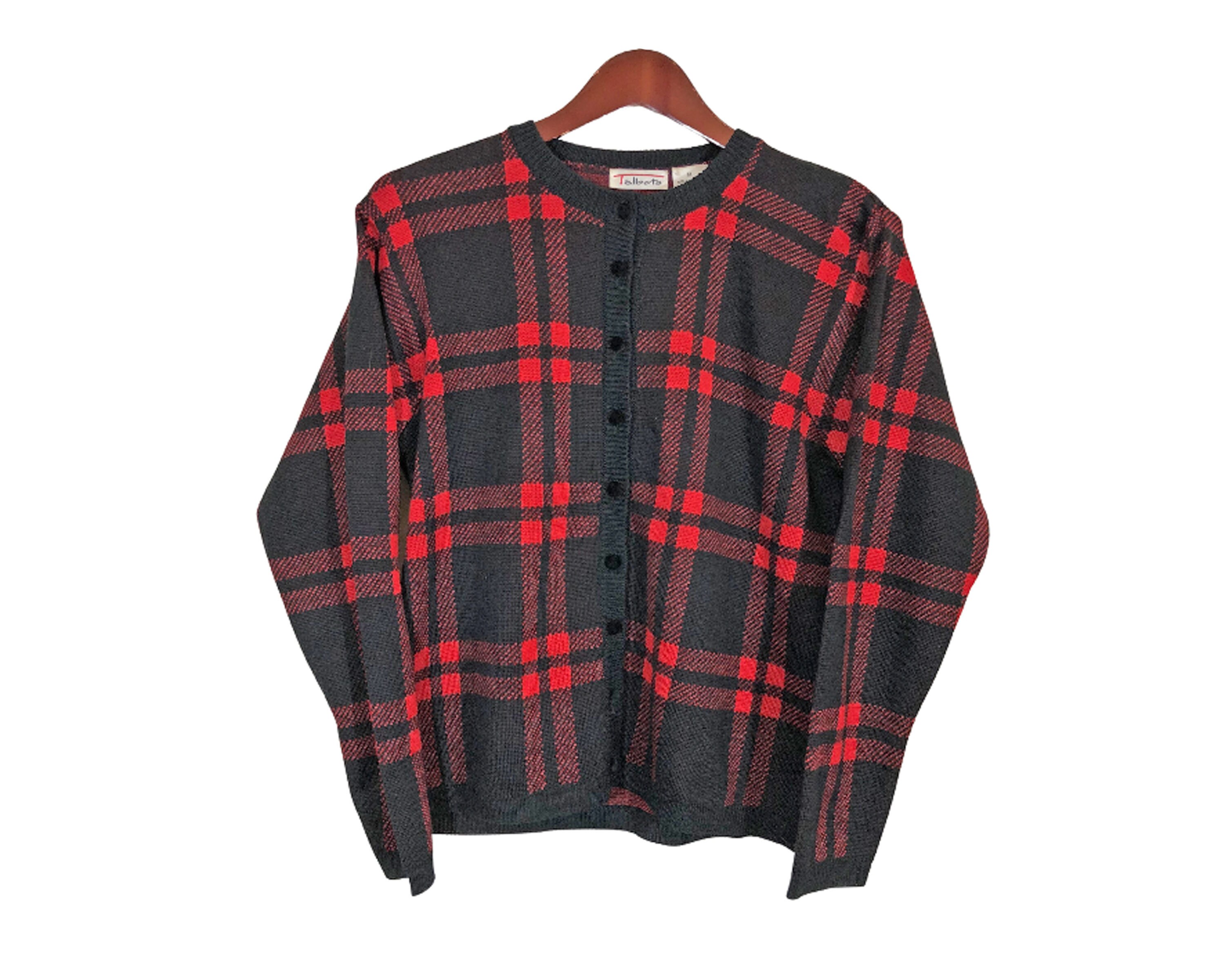 womens buffalo plaid cardigan