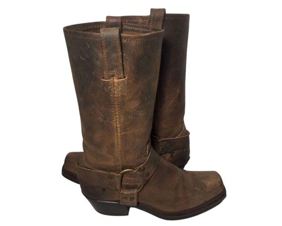 Frye 77300 Harness Brown Leather Motorcycle Boot