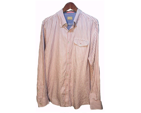 TOMMY BAHAMA Red White Striped Shirt 