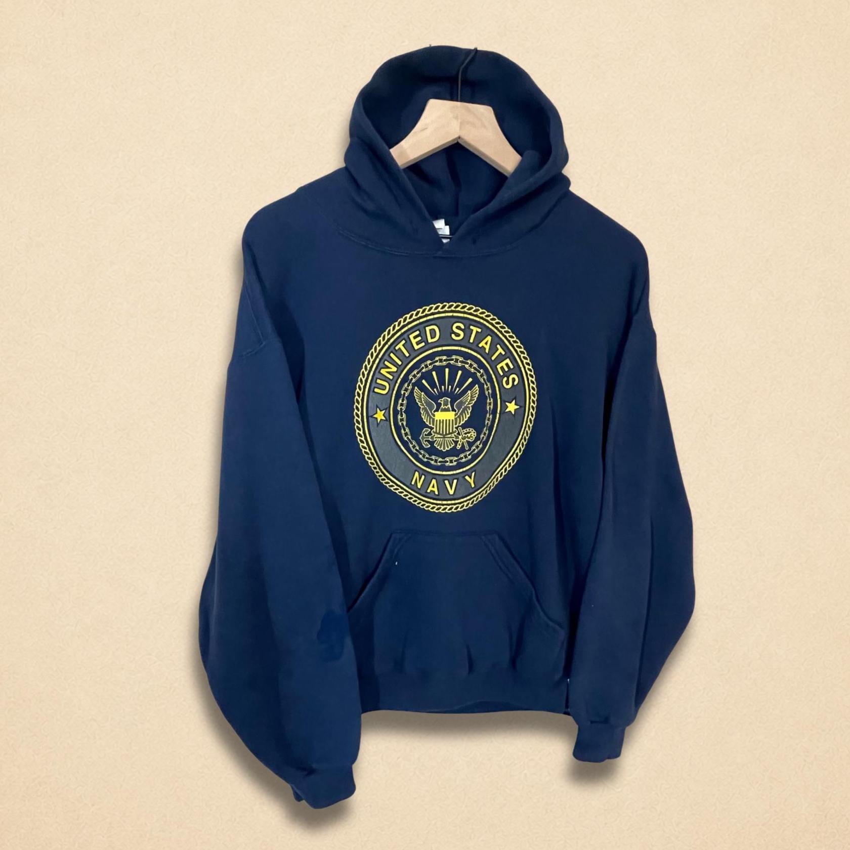 Vintage United States Navy Hoodie Blue Sweatshirt Size M - Etsy