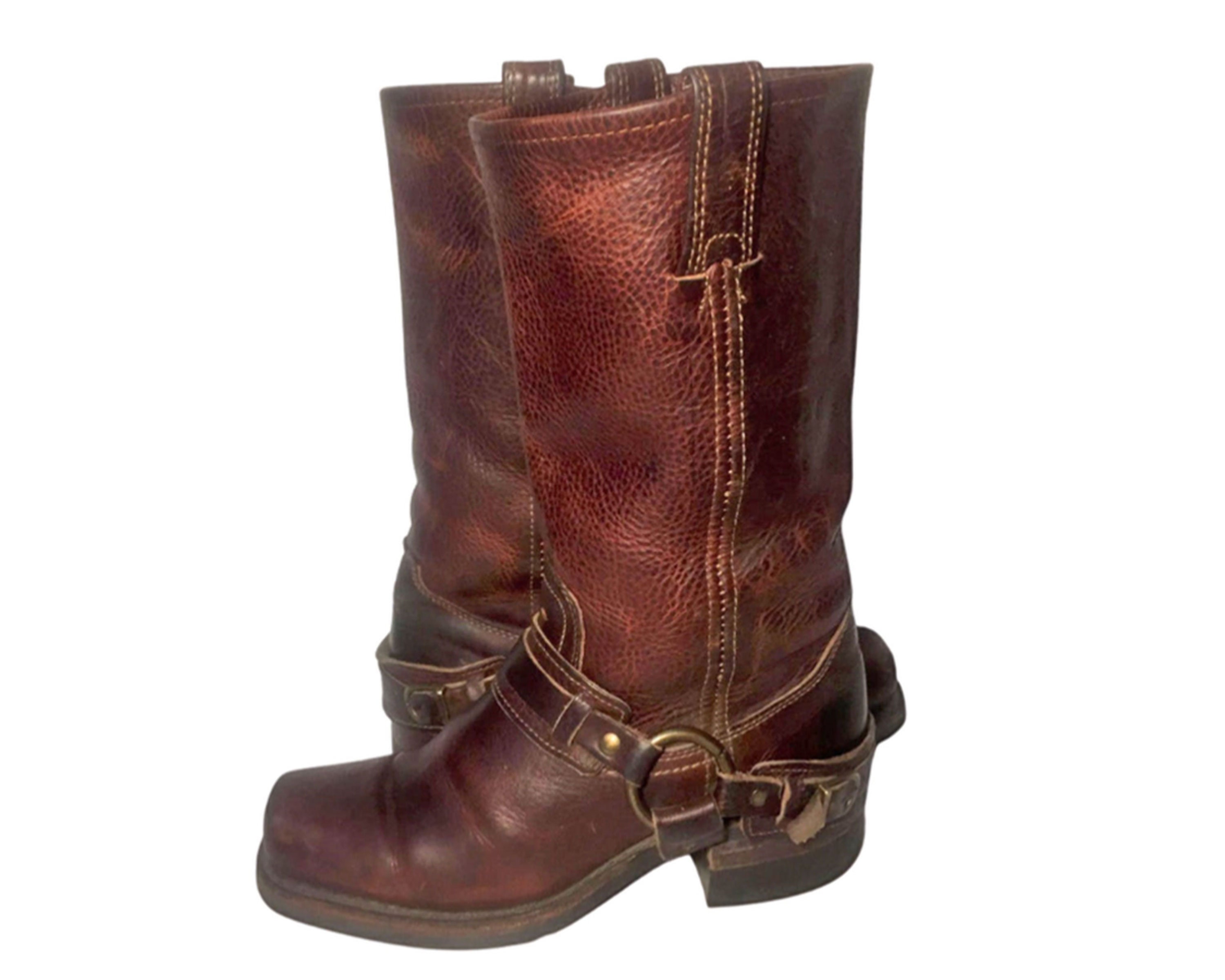 belted harness boots