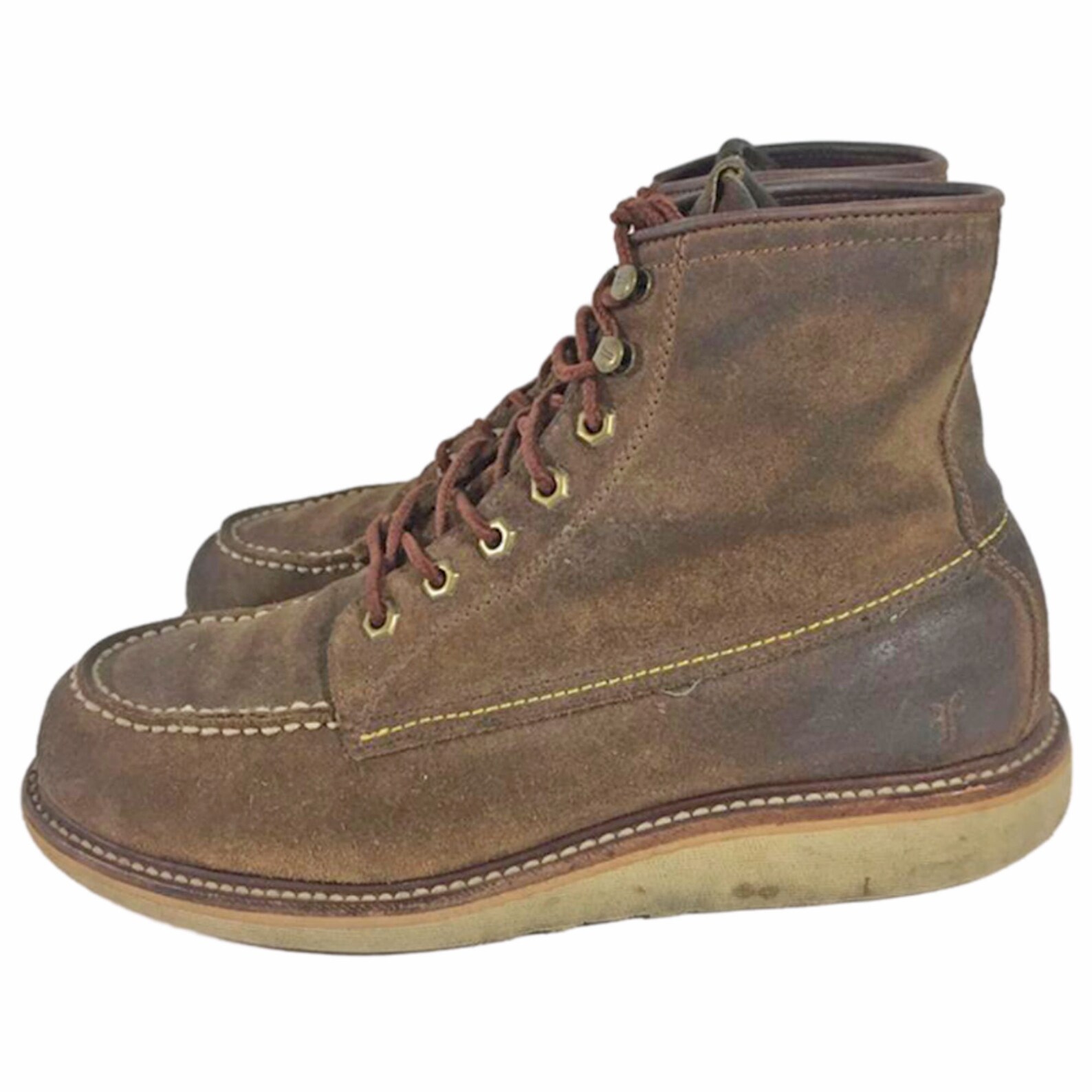 brown wedge lace up boots