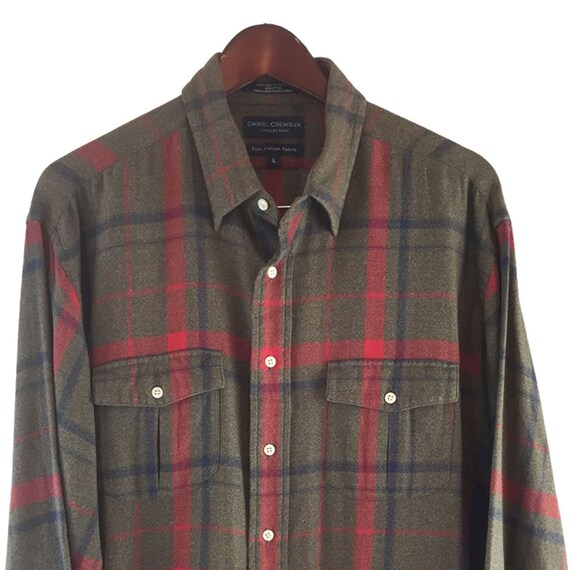 DANIEL CREMIEUX Brown Red Flannel Plaid 