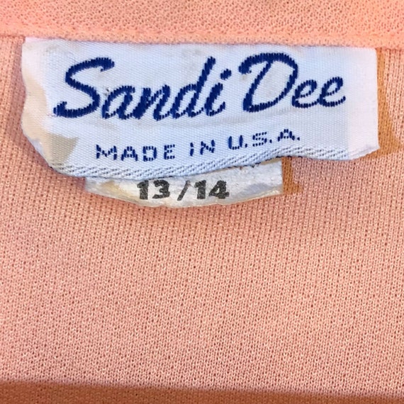 SANDI DEE  Pink Embroidered Polyester Vintage Mid… - image 4