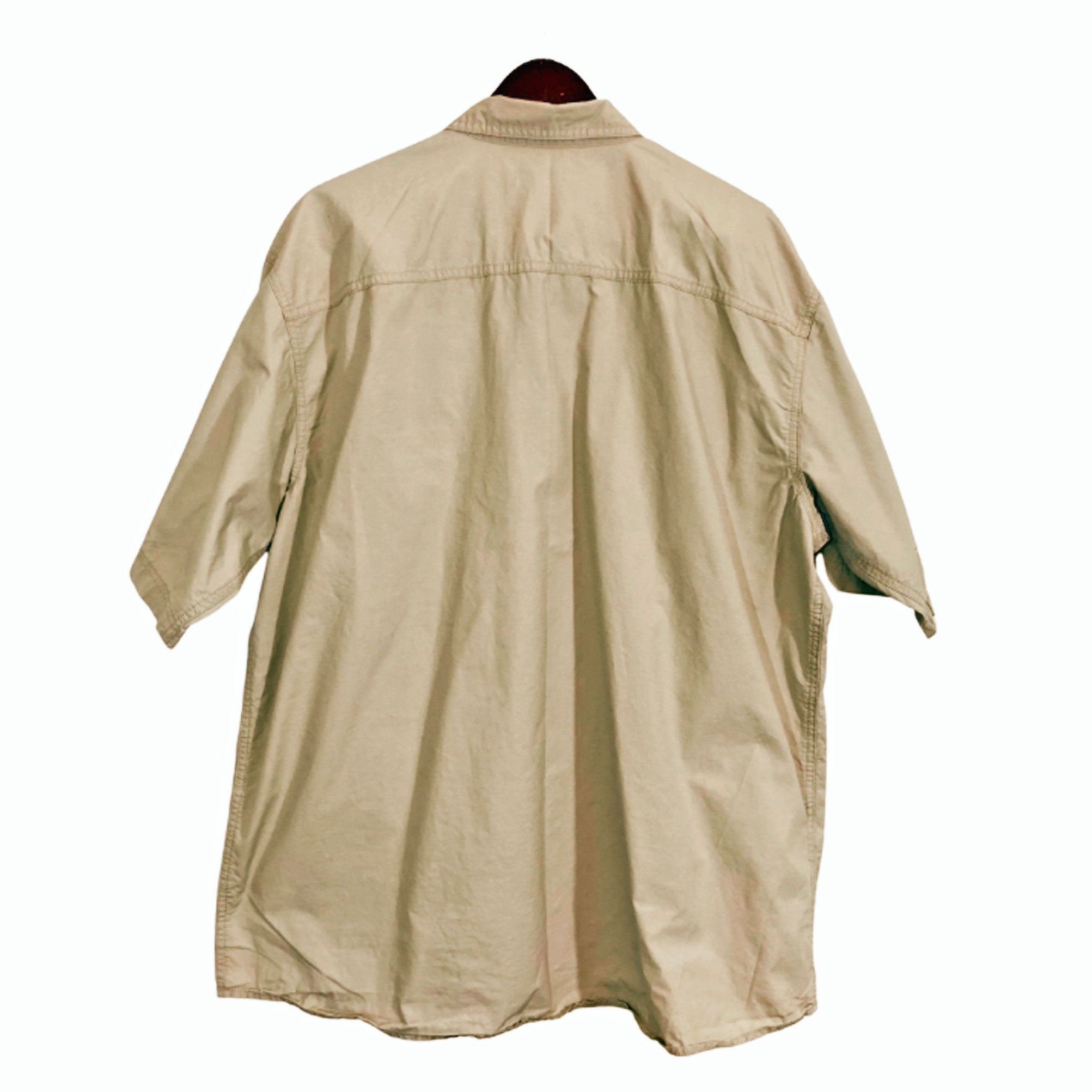 Chemise Eddie Bauer Homme – Manches Courtes – Bleu à Carreaux – Taille L – Respirante