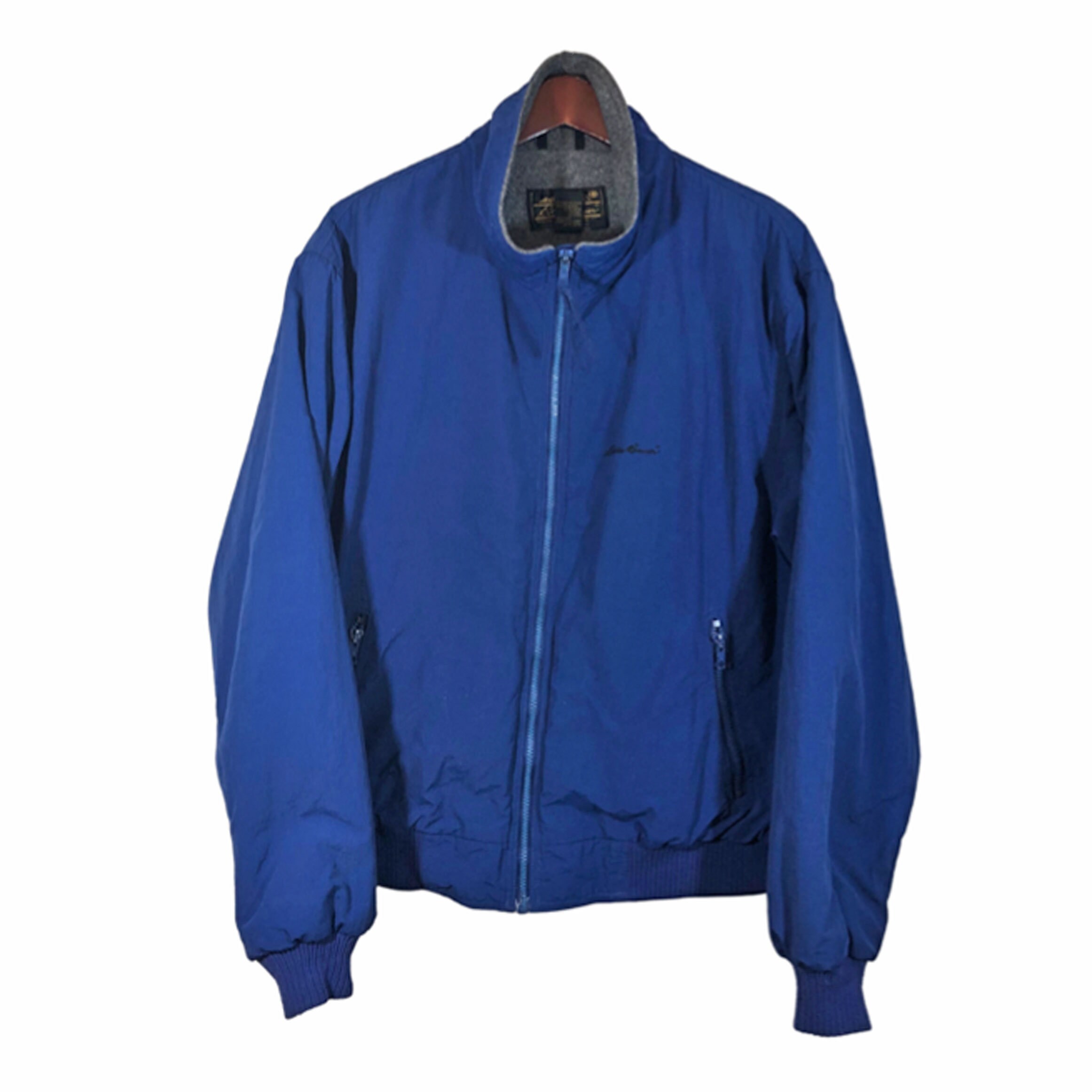 EDDIE BAUER Blue Fleece Bomber Jacket Men's Size L - Etsy