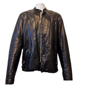 Vintage 70s Brooks Cafe Racer Leather Jacket 42 Black Liner 