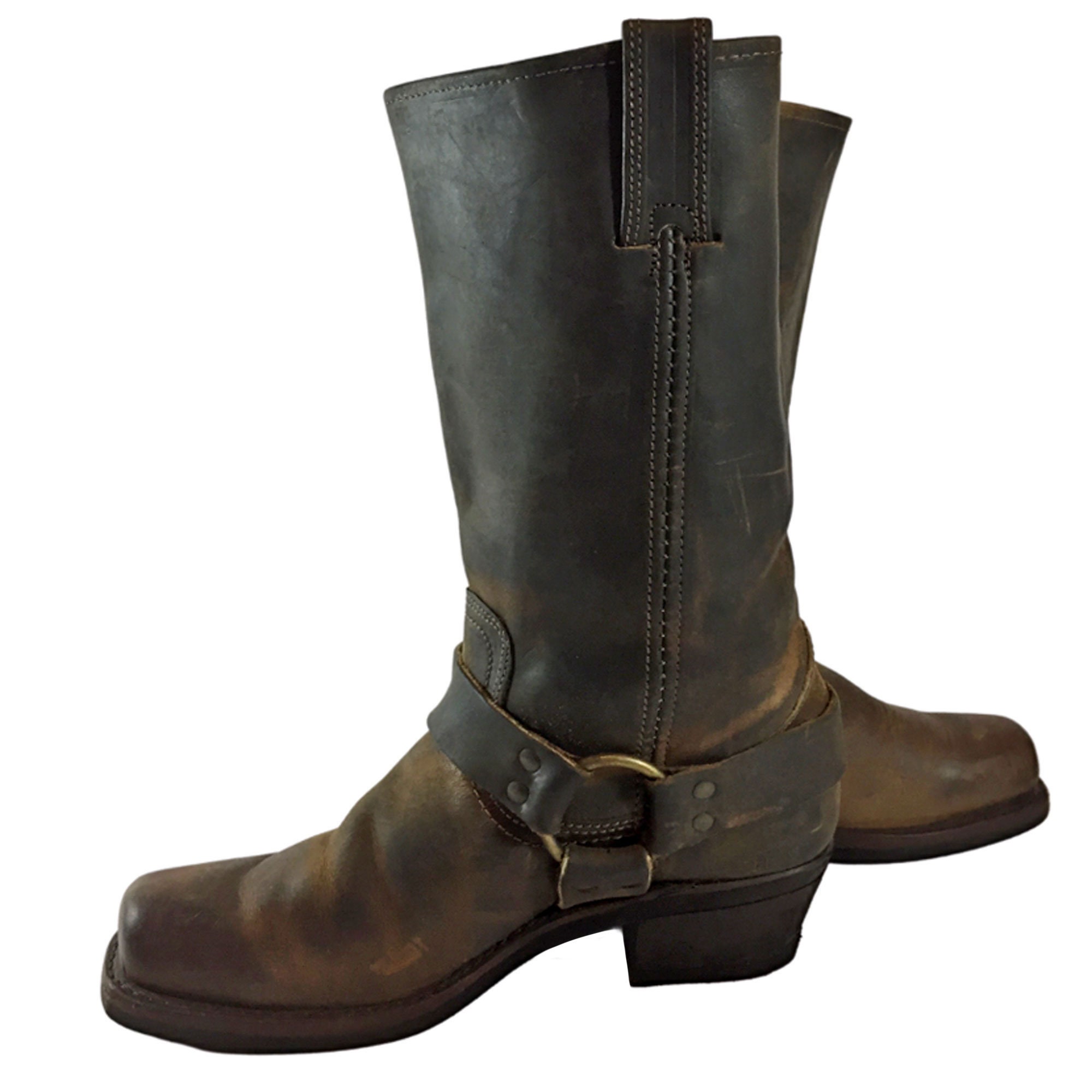 FRYE 77300 HARNESS BROWN Leather Motorcycle Boot Women's - Etsy