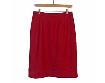 BRIGGS New York Vintage Red Wool Skirt Size 14