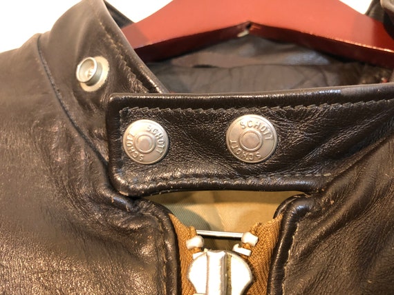 Schott N.Y.C. Brown Leather Cafe Racer Jacket Men… - image 4