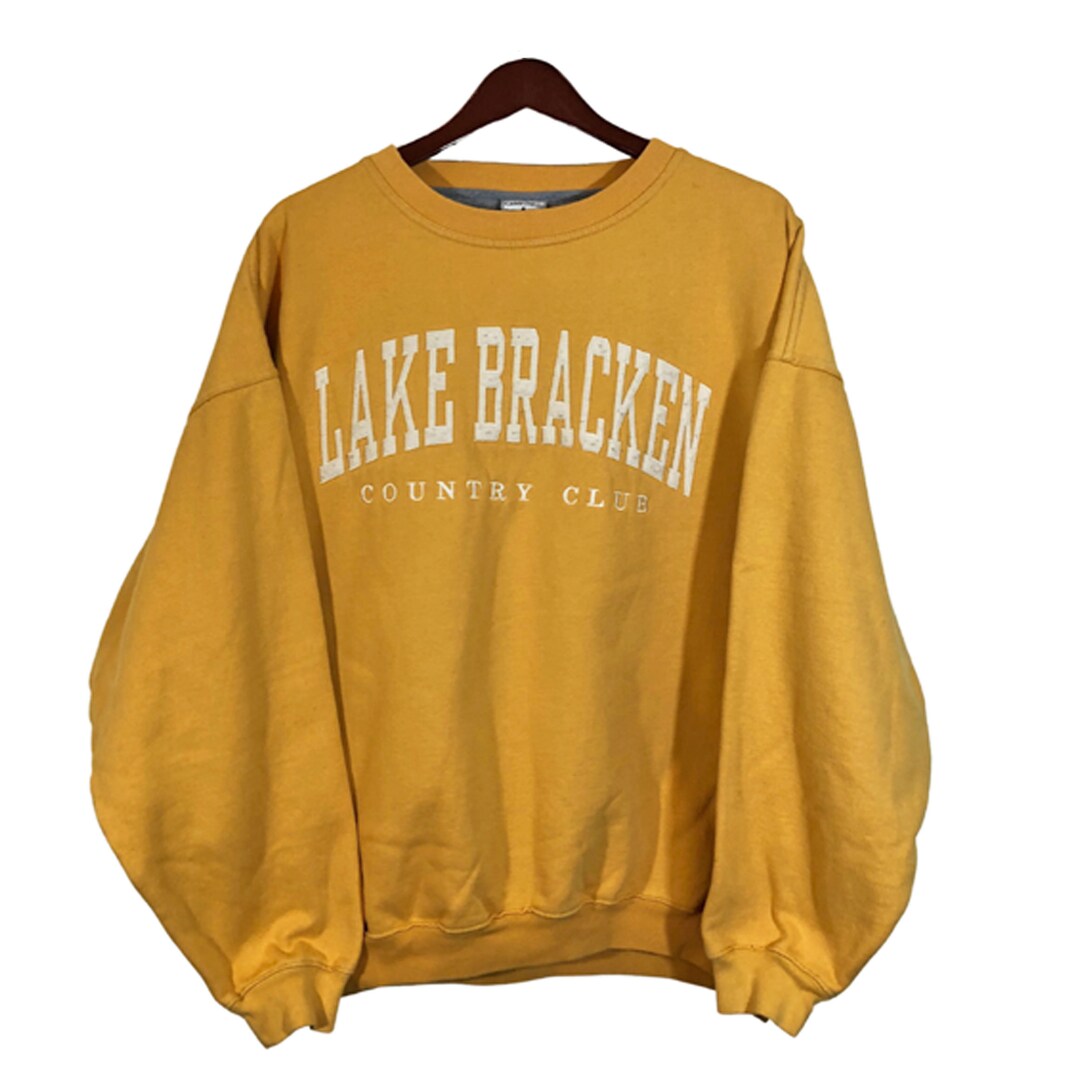 LAKE BRACKEN Country Club Yellow Embroidered Sweatshirt Size 2XL Etsy