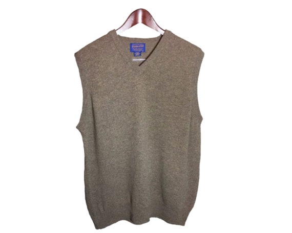 PENDLETON Brown Wool Sweater Vest Men's Size XL Preppy | Etsy
