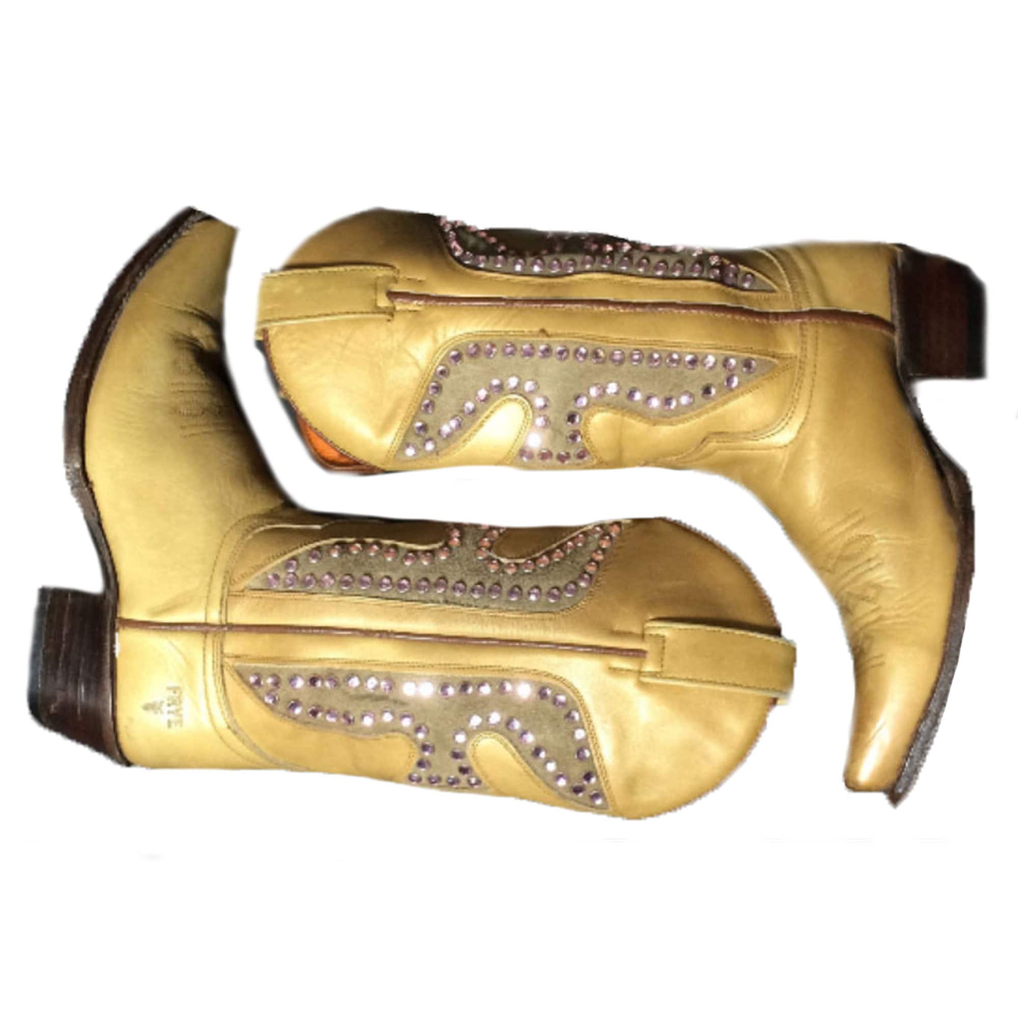 FRYE 77788 DAISY DUKE Crystals Antique Gold Leather Cowgirl FRYE 77788 DAISY DUKE Crystals Antique Gold Leather Cowgirl