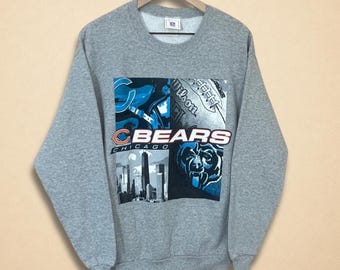 Vintage Chicago Bears Gray NFL Football Graphic Sweatshirt Size M