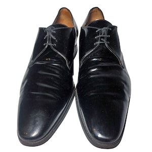 J.M. Weston Black Patent Derby Men&#39;s Size 10 D || France European || Dress Shoes