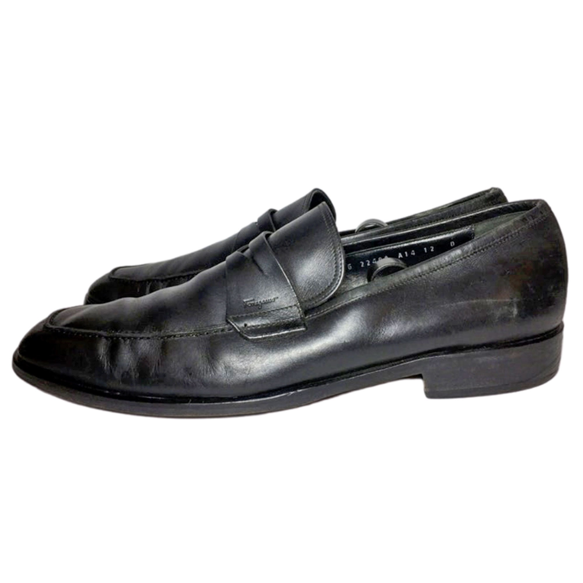 SALVATORE FERRAGAMO BLACK Loafer Men's Shoes Size 12 D - Etsy