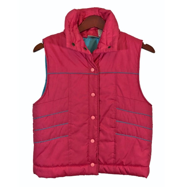 Pink Puffer Vest Women Etsy