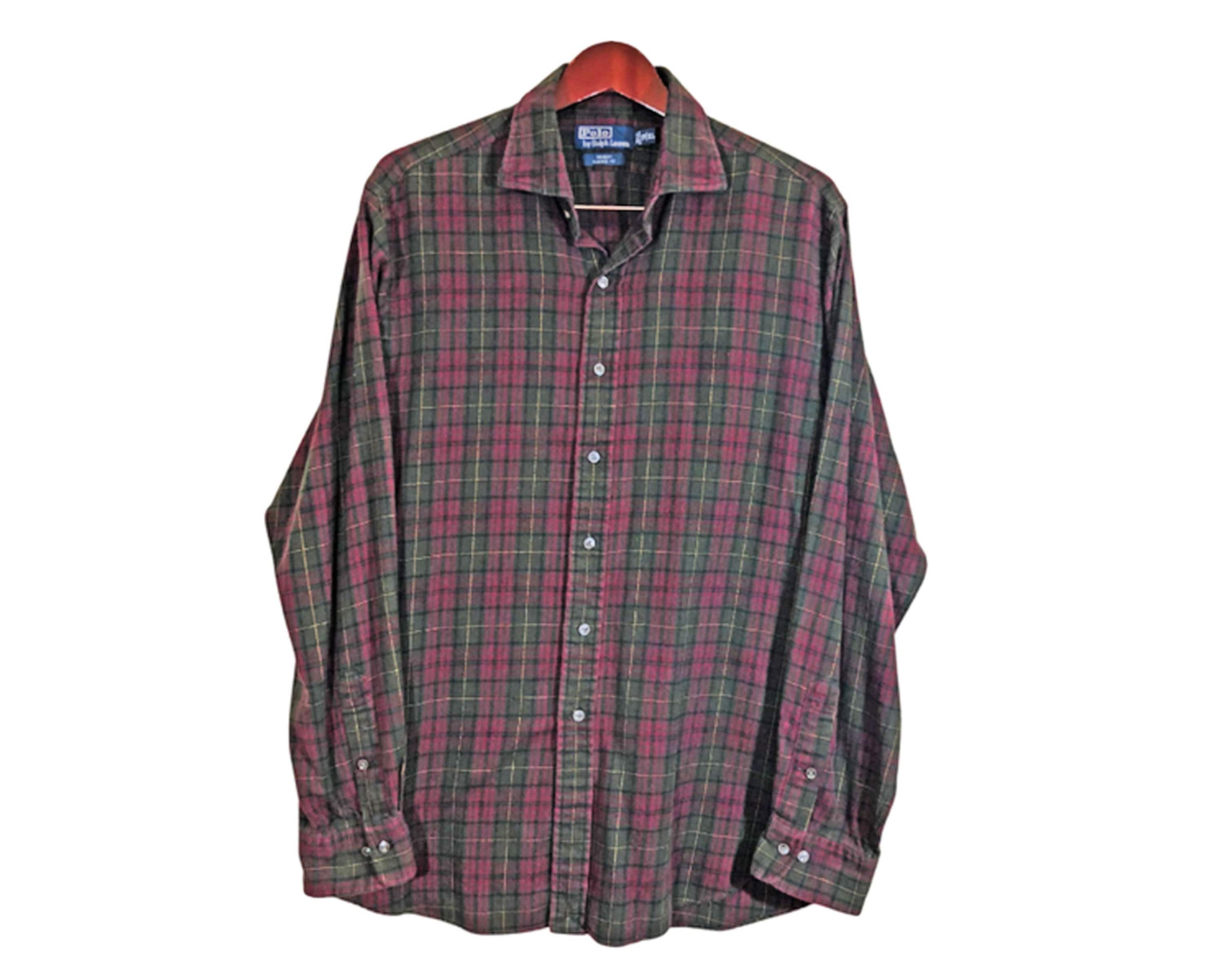 ORVIS Red Green Plaid Flannel Shirt Men 