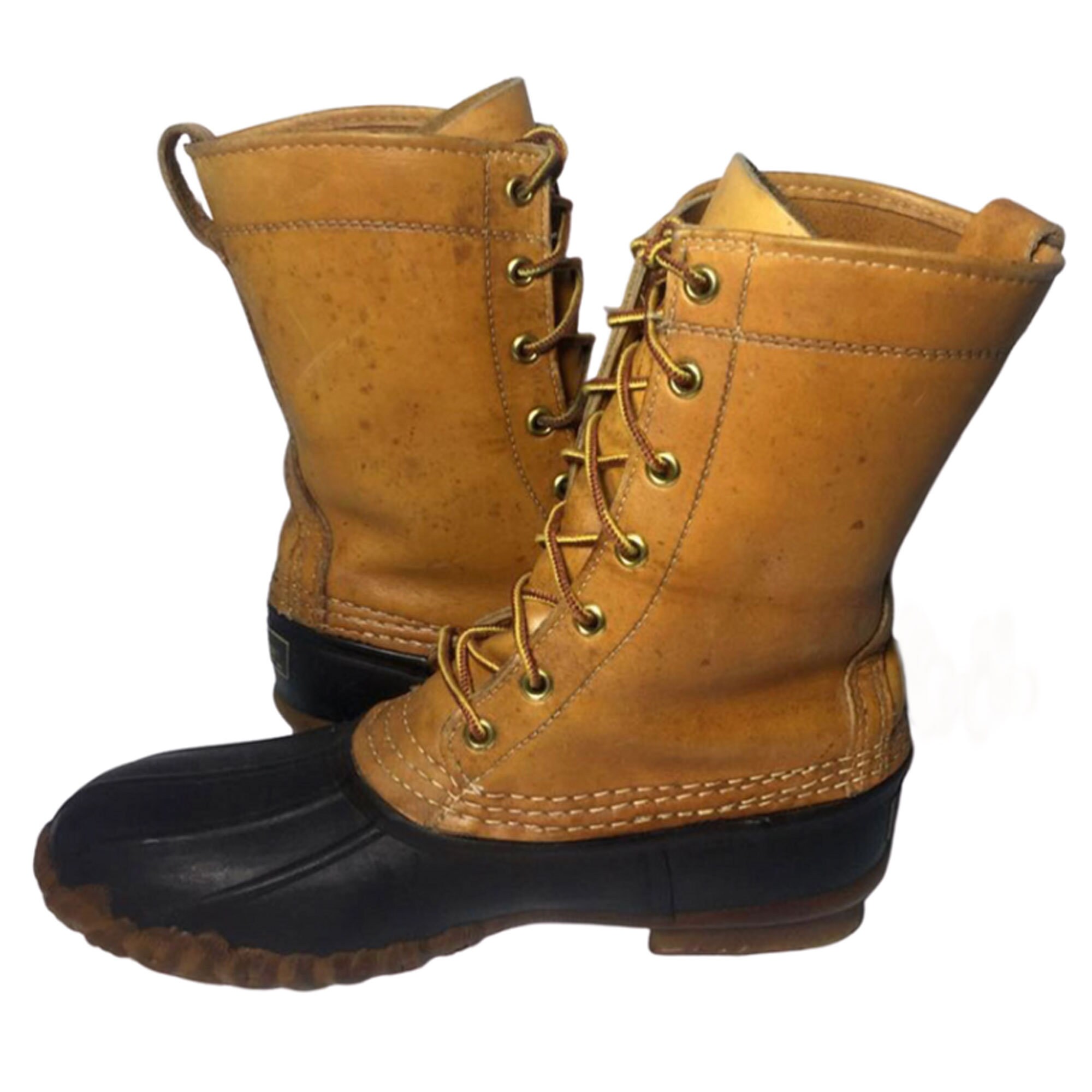 L.L. Bean Brown and Black Leather Rubber Duck Boots vintage LL Bean boots – 86 Vintage main image 3