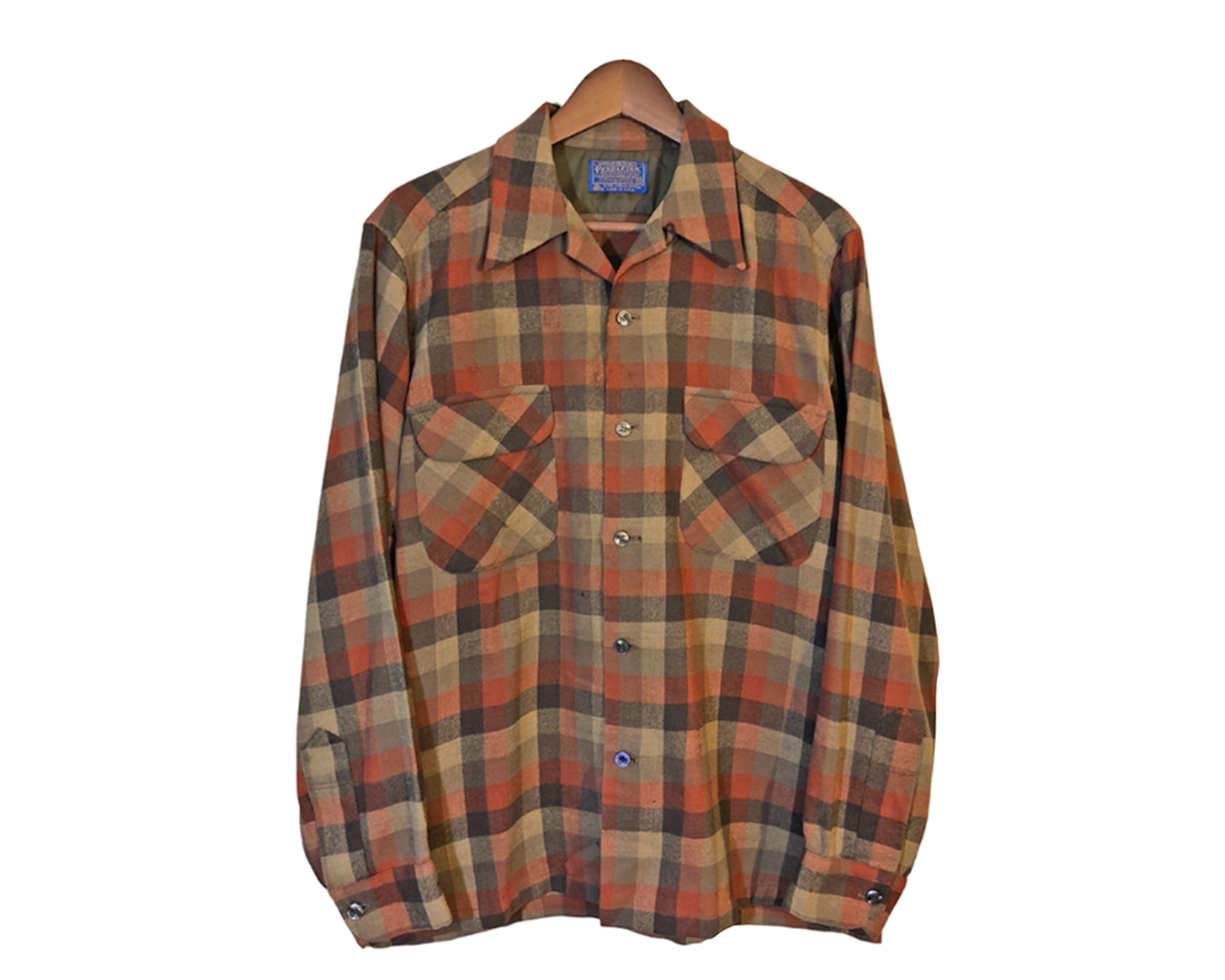 SHIPPING FOR Pendleton Mens 15.5 Wool Shirt Plaid Button Down Outdoor SHIPPING FOR Pendleton Mens 15.5 Wool Shirt Plaid Button Down Outdoor