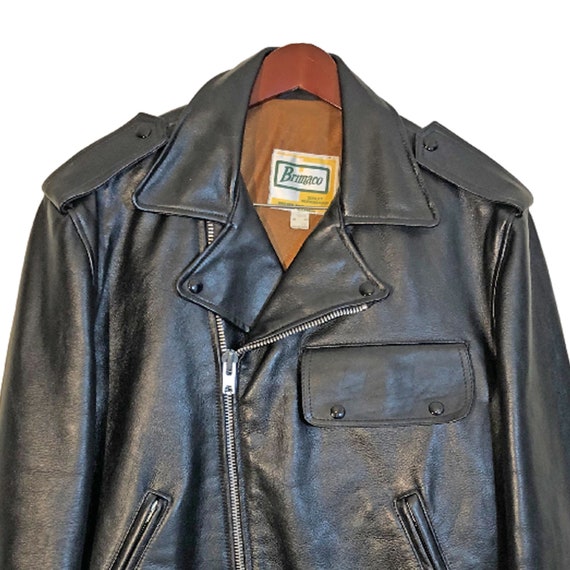 BRIMACO Black Leather Double Rider Motorcycle Jacket … - Gem