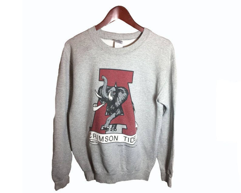Size S University Of Alabama Crimson Tide Ncaa Football Team Gray Crewneck Sweatshirt Men Vintage 1996 Sweater Athletic Made In Usa