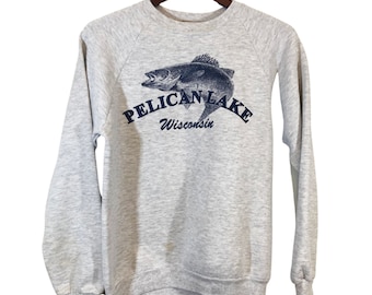 PELICAN LAKE WISCONSIN Gay Fish Sweatshirt Size S