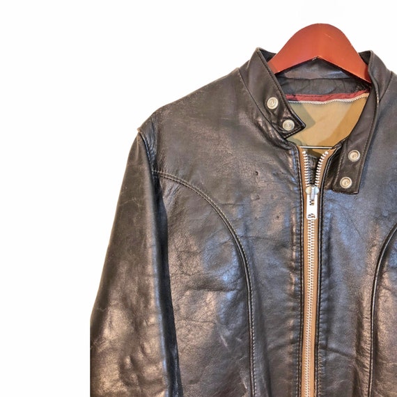 SCHOTT VINTAGE CAFE RACER LEATHER JACKET