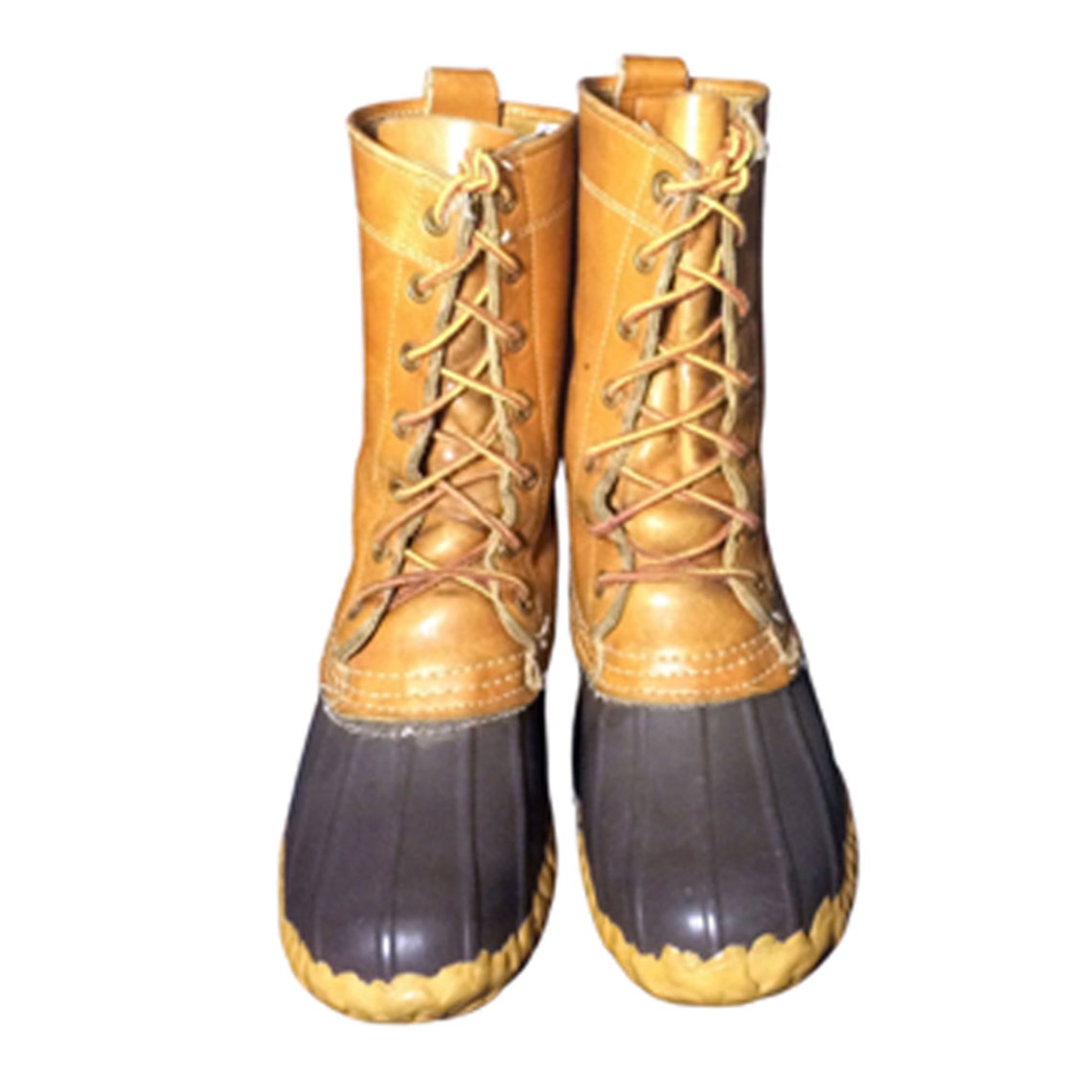 L.L. BEAN BROWN LEATHER & Robber Duck Rain Boots Women's Size 5 Vintage ...