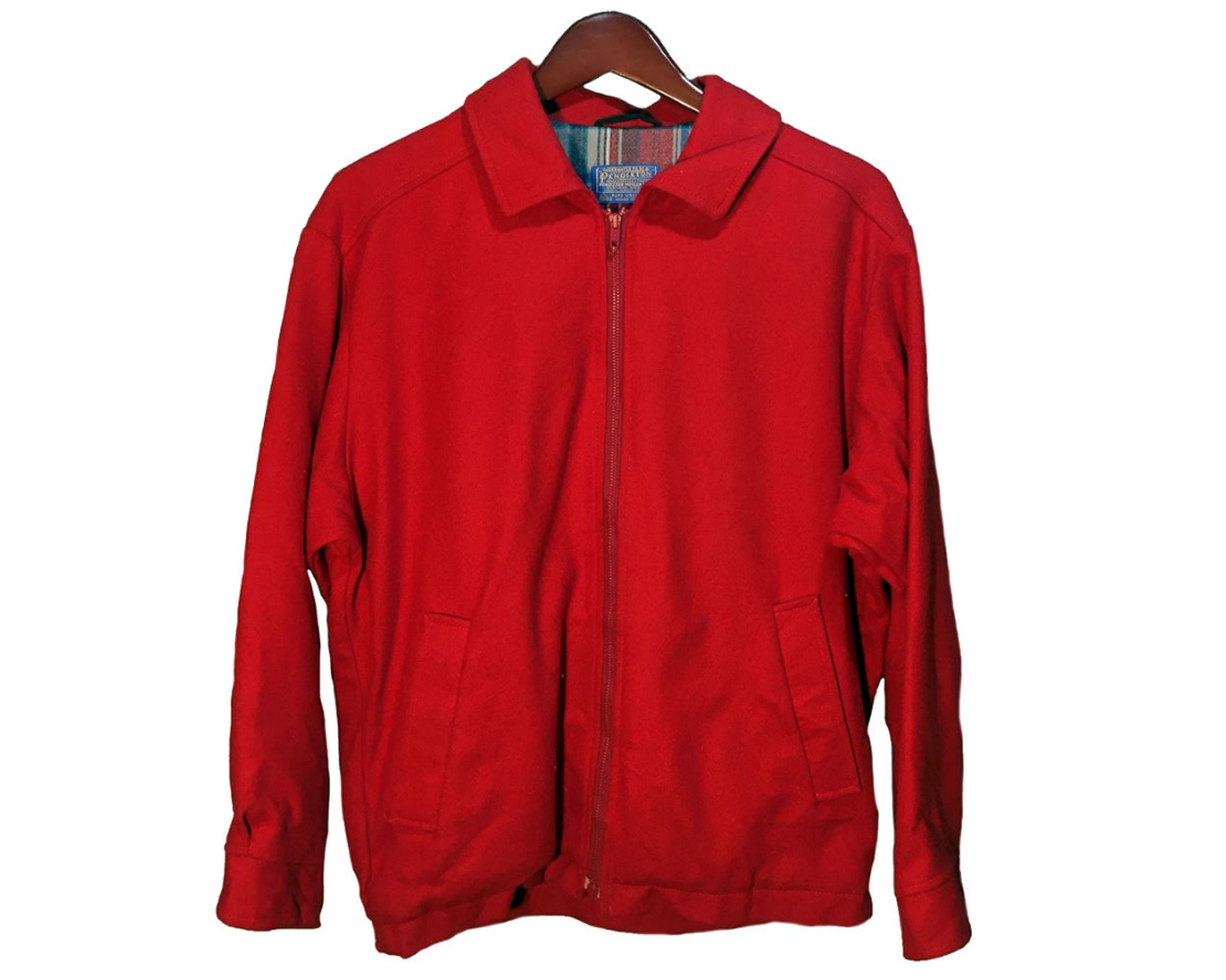PENDLETON RED JACKET 100% Virgin Wool Men's Size M Made - Etsy