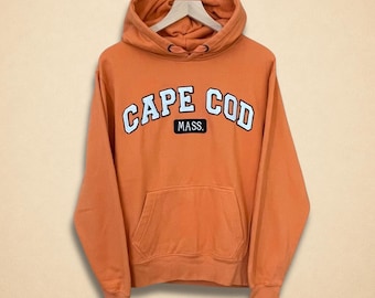 Vintage Cape Cod Massachusetts Orange Hoodie Size M