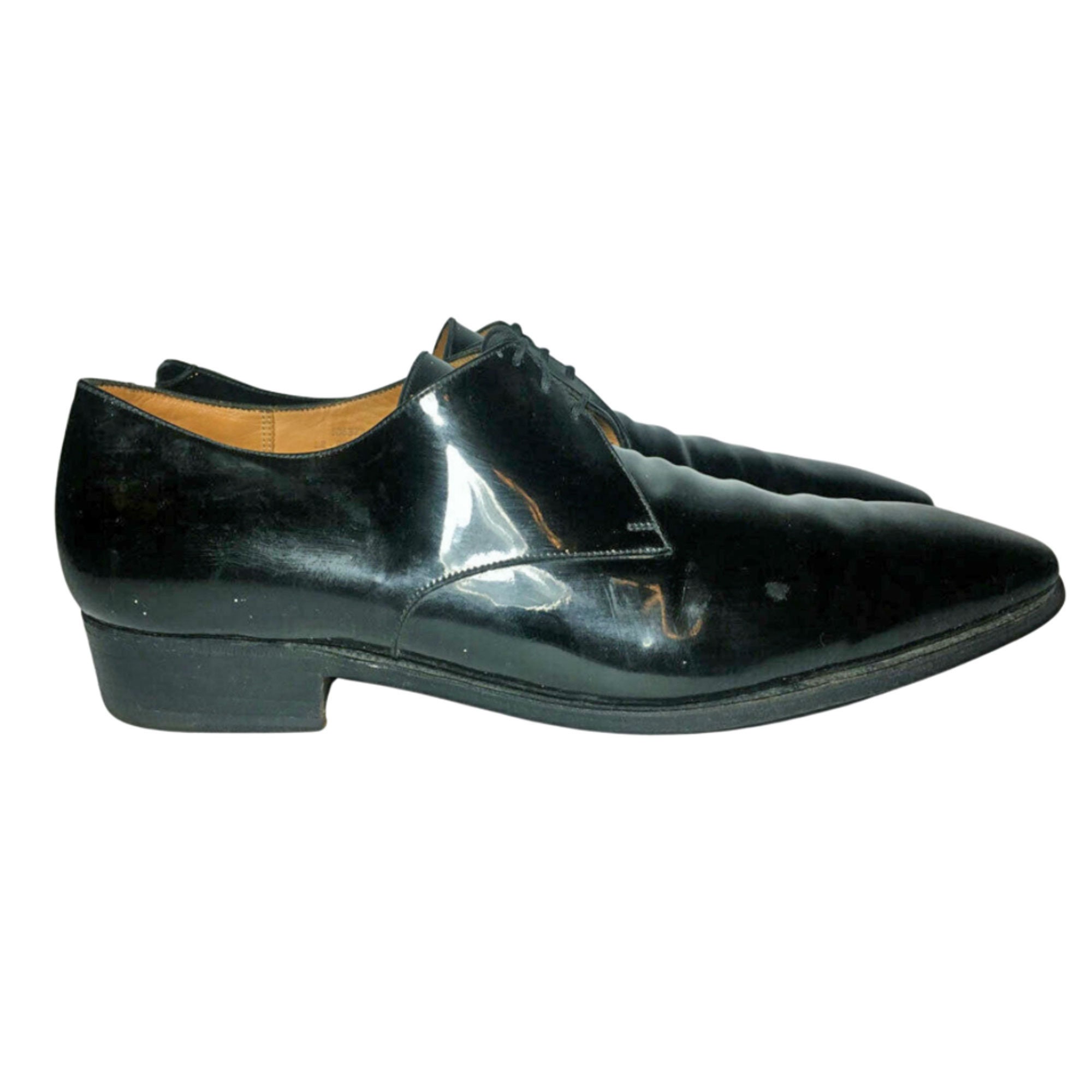 Wednesday Whiskey James Mid Derby Mens Black Leather Dress Shoes Sz EU 44 US10.5 J.M. Weston Black Patent Derby Men main image 4
