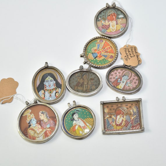 Hand Painted Indian Pendent - image 2