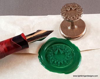 Holly Wreath Wax Seal for Christmas / Holiday Cards