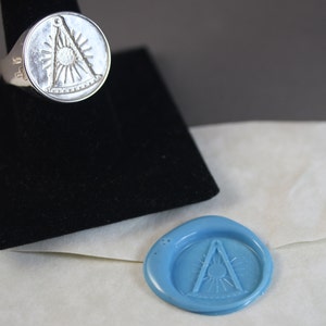 Masonic Signet Ring Square & Compass Freemason image 9