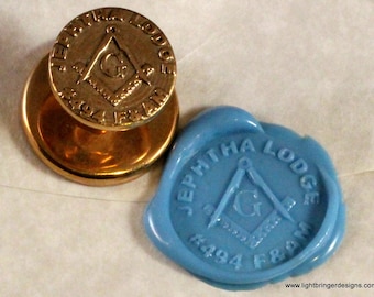 Custom Masonic Lodge Wax Seal (Square & Compass)