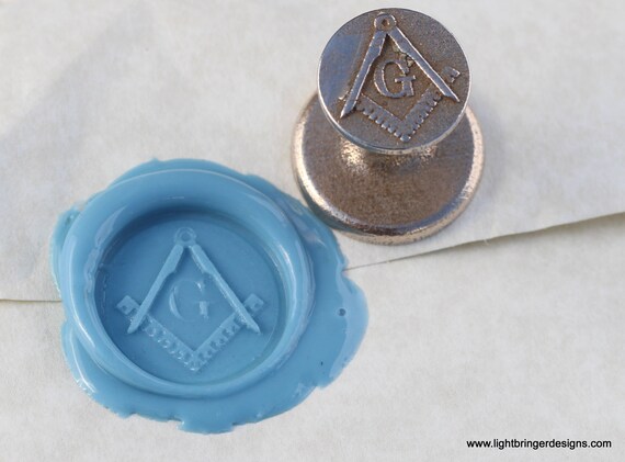 Masonic Compass & Square 22mm Wax Seal Stamp With Handle And - View #10