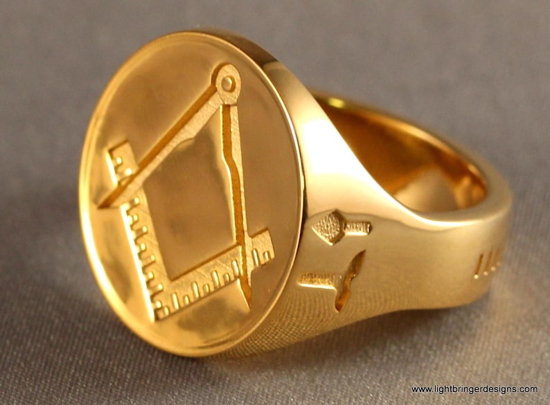 Masonic Signet Ring Square & Compass Freemason image 6