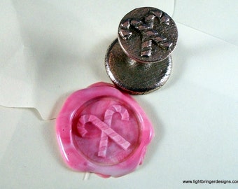 Candy Cane Wax Seal for Christmas or Holiday Cards