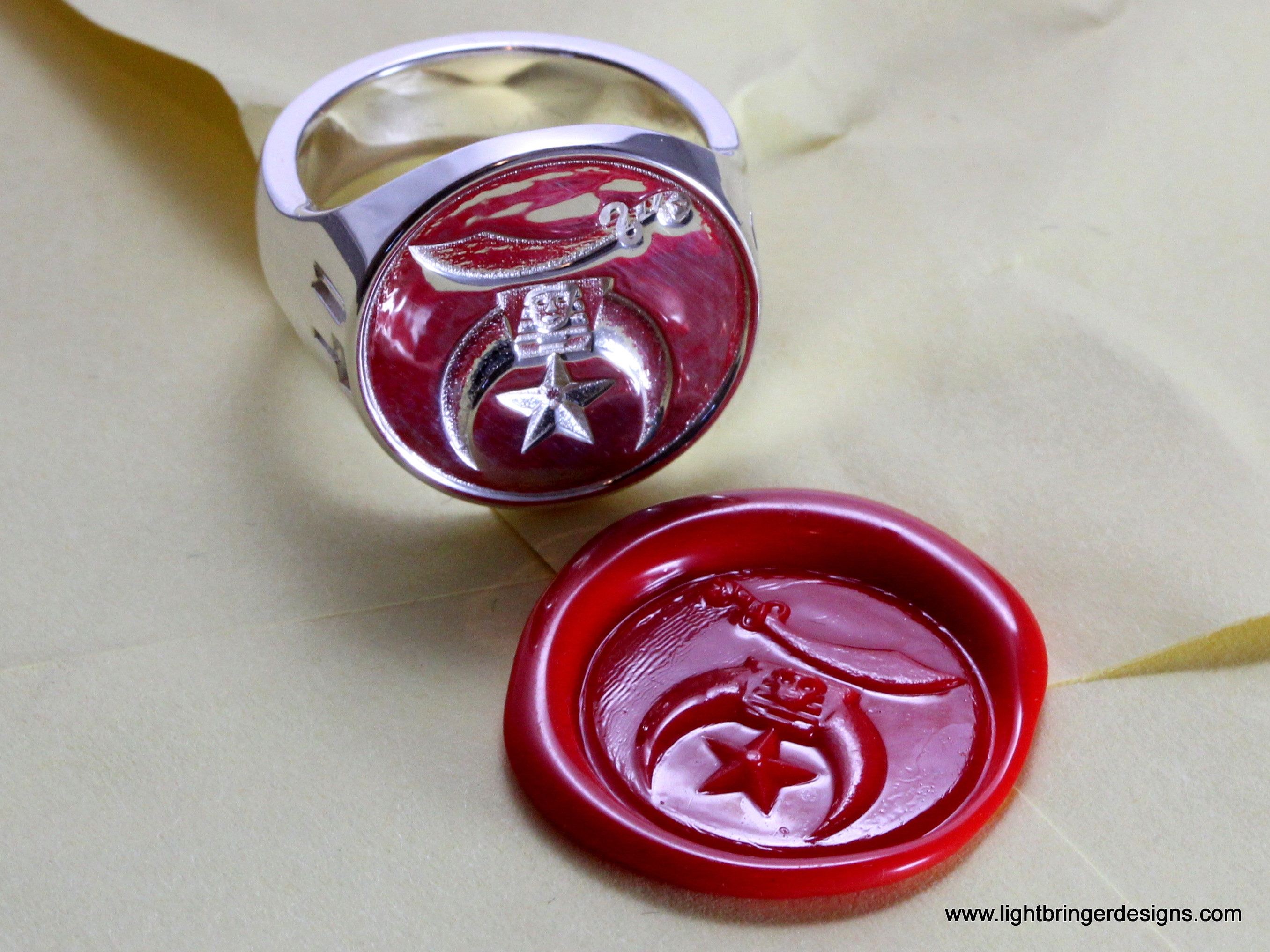 Shriner Signet Ring - Saber & Crescent (Freemason)