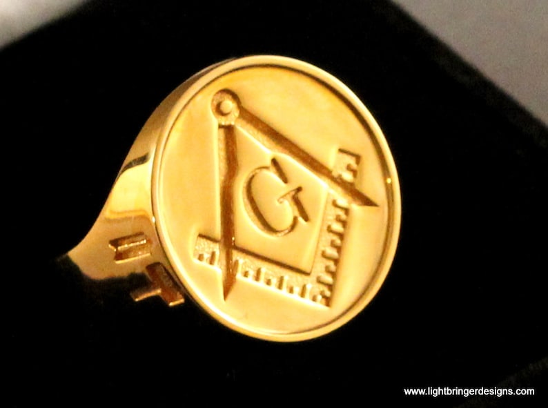 Masonic Signet Ring Square & Compass Freemason image 7